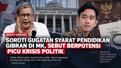 Rocky Gerung Soroti Gugatan Syarat Pendidikan Gibran di MK, Sebut Berpotensi Picu Krisis Politik