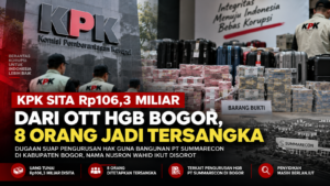 KPK Sita Rp106,3 Miliar dari OTT HGB Bogor, 8 Orang Jadi Tersangka