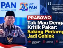 Prabowo Sentil Pakar Pengkritik Pemerintah: “Saking Pintarnya Jadi Goblok”