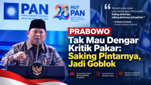 Prabowo Sentil Pakar Pengkritik Pemerintah: “Saking Pintarnya Jadi Goblok”