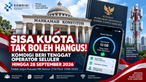 Sisa Kuota Tak Boleh Hangus, KOMDIGI Beri Tenggat Operator Seluler Hingga 28 September 2026