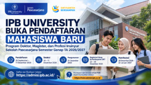IPB University Buka Pendaftaran Mahasiswa Baru Pascasarjana Semester Genap TA 2026/2027