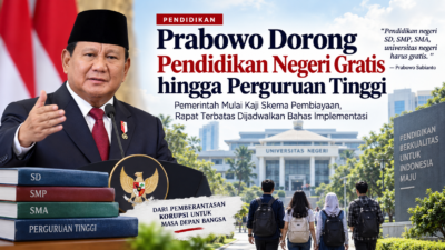 Prabowo Dorong Pendidikan Negeri Gratis hingga Perguruan Tinggi, Pemerintah Mulai Kaji Skema Pembiayaan