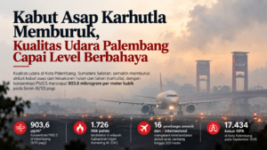 Kabut Asap Karhutla Memburuk, Kualitas Udara Palembang Capai Level Berbahaya
