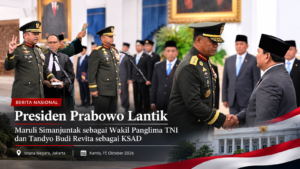 Presiden Prabowo Lantik Maruli Simanjuntak sebagai Wakil Panglima TNI dan Tandyo Budi Revita sebagai KSAD