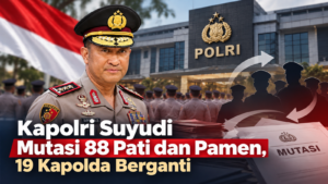 Kapolri Suyudi Mutasi 88 Pati dan Pamen, 19 Kapolda Berganti