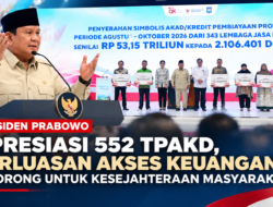 Presiden Prabowo Apresiasi 552 TPAKD, Perluasan Akses Keuangan Didorong untuk Kesejahteraan Masyarakat