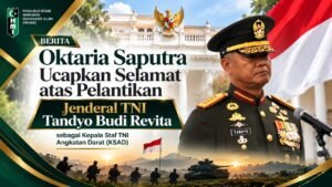 Oktaria Saputra Ucapkan Selamat atas Pelantikan Jenderal Tandyo Budi Revita sebagai KSAD